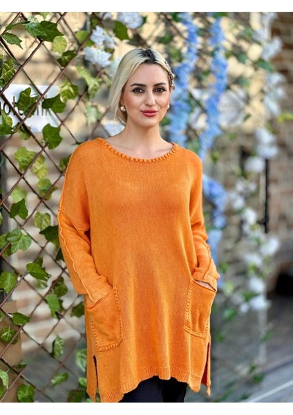 Sc2426 Yikamali Triko Bluz Turuncu fırsatları