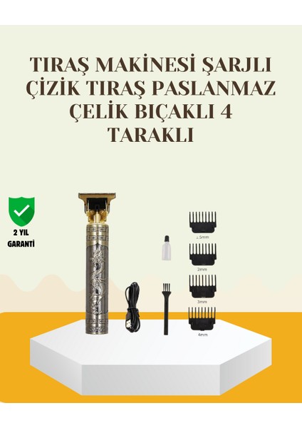 Allzey Şarjlı Titanyum Bıçaklı Saç ve Sakal Kesme Makinesi