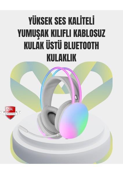 Allzey 40MM Sürücülü Rgb Kablosuz Kulaklık – Oyun ve Müzik Için