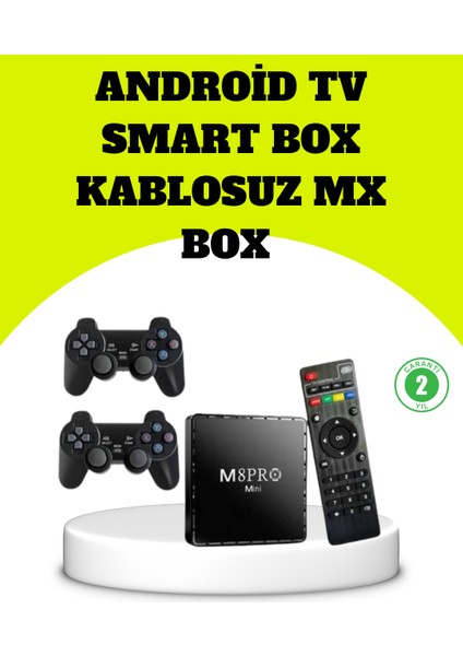 Allzey M8PRO Android Tv Box ve Retro Oyun Konsolu 64GB