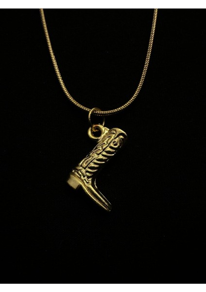 Altın Kaplama Çelik Zincirli Çizme Kolye 45+5 cm