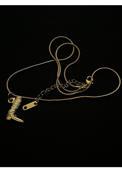 Altın Kaplama Çelik Zincirli Çizme Kolye 45+5 cm fiyatları