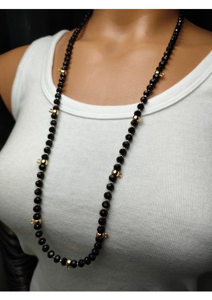 Altıntakmak Için Dokuzaparatlı Kolye Kristal Cam Boncuk 73 cm fiyatları