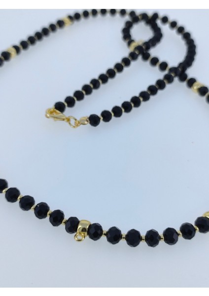 Altıntakmak Için Dokuzaparatlı Kolye Kristal Cam Boncuk 73 cm