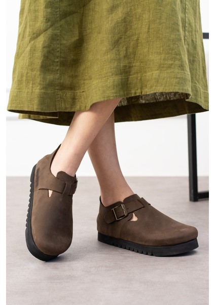 Oxford Hakiki Deri Mantar Taban Ortopedik Yüksek Eva Ayakkabı