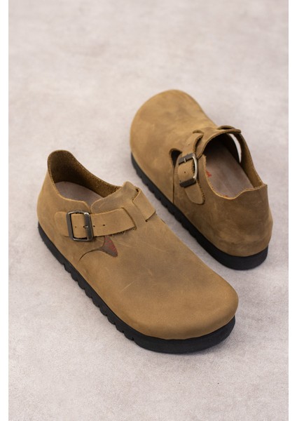 Oxford Hakiki Deri Mantar Taban Ortopedik Yüksek Eva Ayakkabı