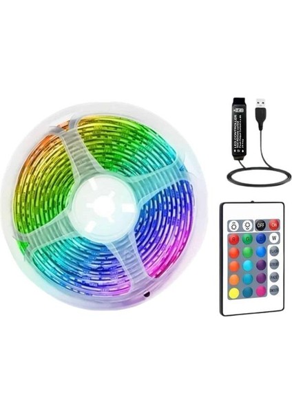 Allzey Rgb Şerit LED 10 Metre LED Işık Kumanda ile Kontrol Rgb