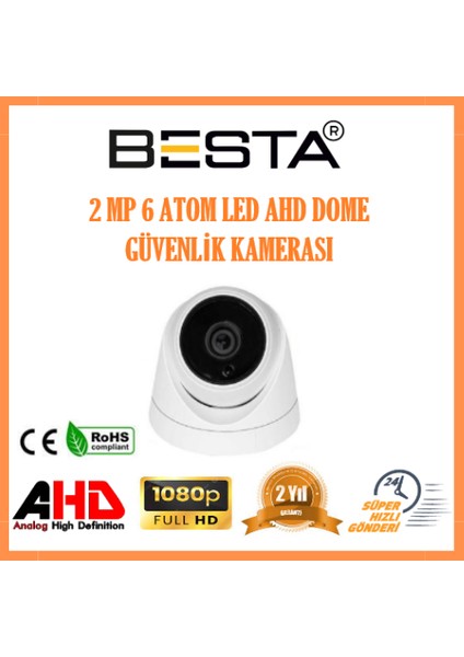 2 Mp 1080P 2 Iç Mekan 1 Dış Mekan Kameralı Ahd Güvenlik Seti