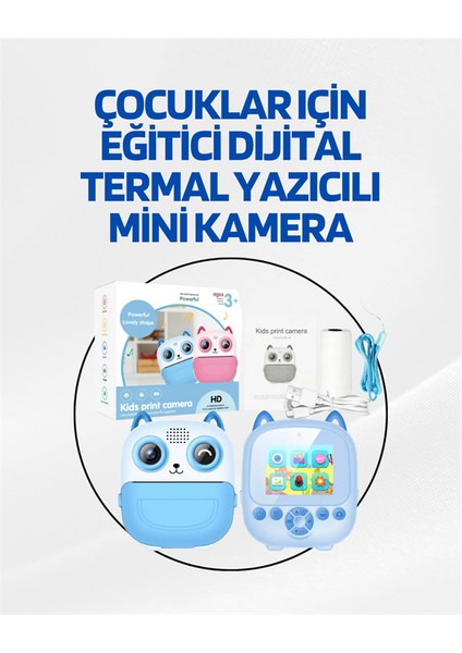 Allzey Dijital Termal Yazıcılı Mini Kamera – Hd Video & Anında Fotoğraf Çıktısı