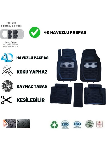 Nissan Qashqai 2022 Uyumlu Havuzlu Ünıversal Yeni Nesil Plus Paspas Siyah - Gri fırsatları