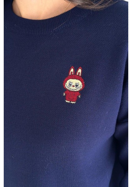 Labubu Işlemeli Oversize Yumuşak Dokulu Triko Kazak AW25KZ0045 modelleri