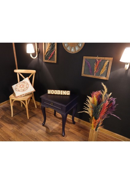 Çekmeceli Masif Lacivert Komodin - Yan Sehpa fiyatları