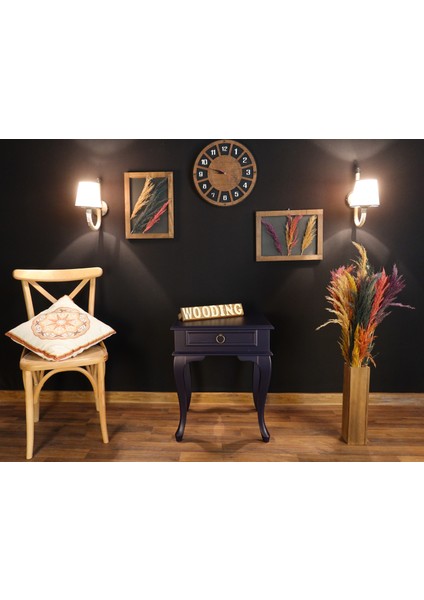 Çekmeceli Masif Lacivert Komodin - Yan Sehpa modelleri