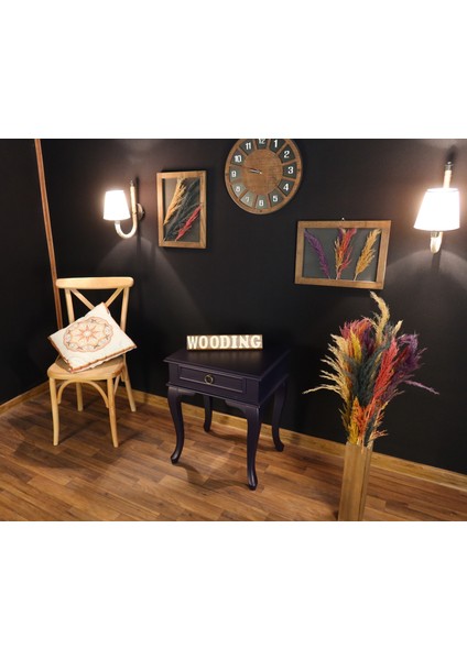 Çekmeceli Masif Lacivert Komodin - Yan Sehpa fırsatları