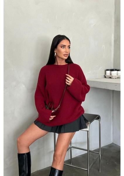 Basic Oversize Ispanyol Kol Triko Kazak AW25KZ0050 modelleri