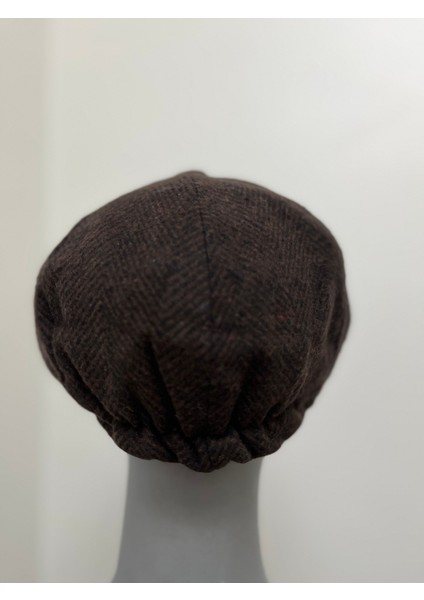 Erkek Kışlık Kaşe Kumaş Desenli Arkası Lastikli Standart Kasket Şapka (Newsboy Cap) modelleri
