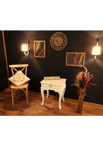 Çekmeceli Masif Krem Komodin - Yan Sehpa fiyatları