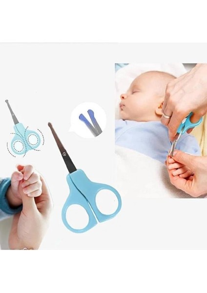 8 Parça Mavi Bebek Bakım Seti Yeni Doğan Bakımı Ateş Ölçer Tırnak Makası Cımbız Tarak Fırça Kiti modelleri