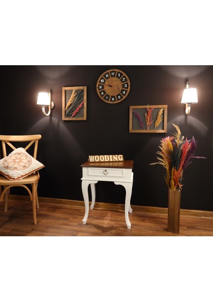 Çekmeceli Masif Beyaz Ceviz Komodin - Yan Sehpa fiyatları