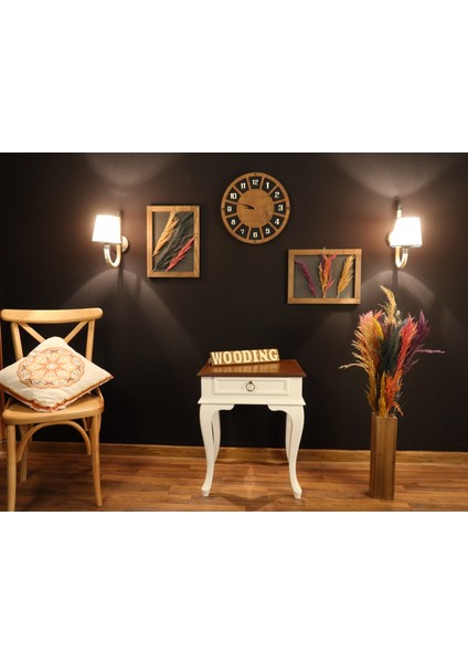 Çekmeceli Masif Beyaz Ceviz Komodin - Yan Sehpa modelleri