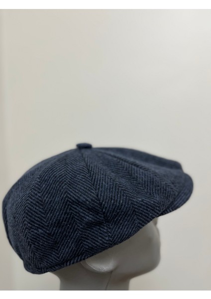 Erkek Kışlık Kaşe Kumaş Desenli Arkası Lastikli Standart Kasket Şapka (Newsboy Cap) fiyatları