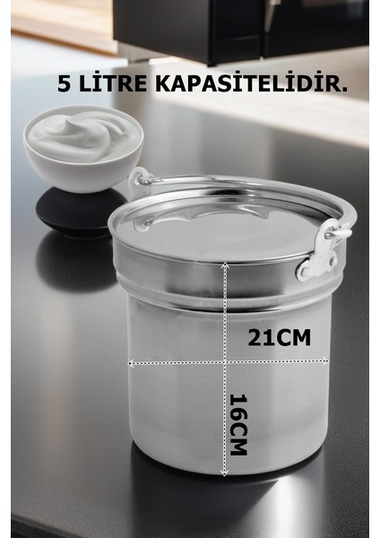 2 Li Yoğurt Bakracı – Paslanmaz Çelik 5 Litre | Kapaklı, Hijyenik ve Dayanıklı 719597 modelleri