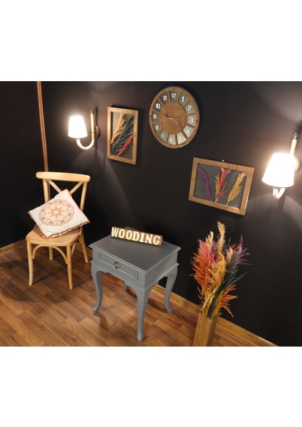 Çekmeceli Masif Gri Komodin - Yan Sehpa modelleri