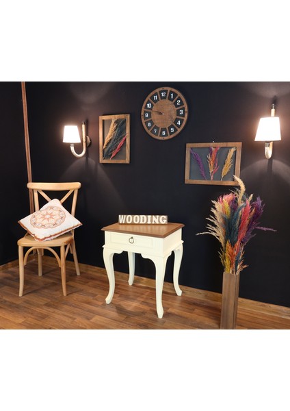 Çekmeceli Masif Krem Naturel Komodin - Yan Sehpa fiyatları