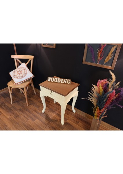 Çekmeceli Masif Krem Naturel Komodin - Yan Sehpa modelleri