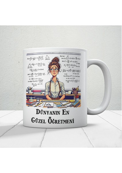 Dünyanın En Güzel Öğretmenine Özel Öğretmenler Günü Hediyelik Baskılı Kupa
