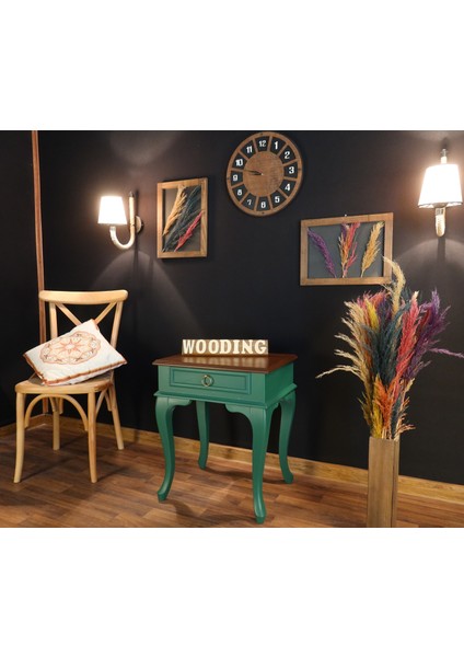 Çekmeceli Masif Yeşil Ceviz Komodin - Yan Sehpa modelleri