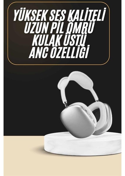 Allzey 2025 Model Kulak Üstü Kablosuz Bluetooth Kulaklık Gürültü Azalta Uzun Pil