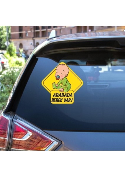 Major Selection Arabada Bebek Var Araba Stickeri 15X15CM fiyatları