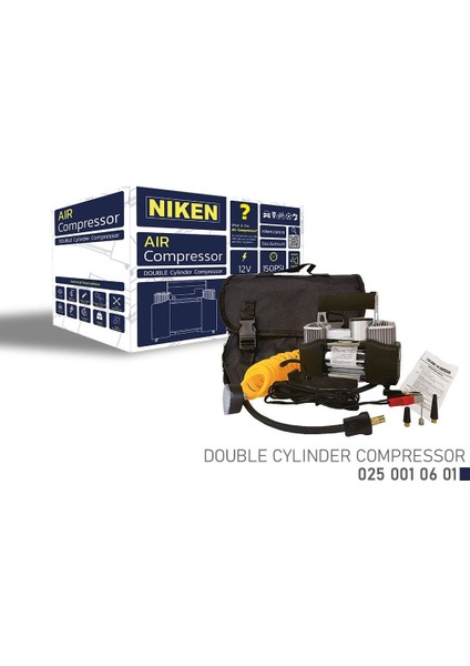 Hava Kompresörü Çift Pistonlu Çantalı Niken