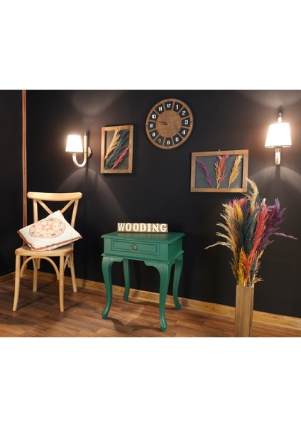 Çekmeceli Masif Yeşil Komodin - Yan Sehpa modelleri