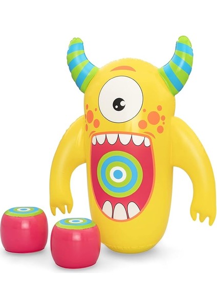 Kids Şişirilebilir Canavar Nakavt Bop Çantası Boks Eldivenleri ile