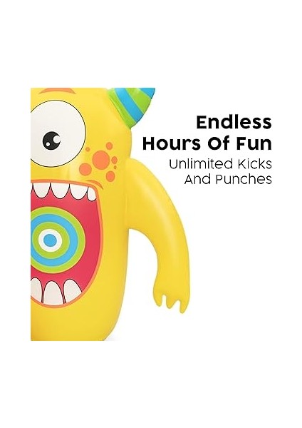 Kids Şişirilebilir Canavar Nakavt Bop Çantası Boks Eldivenleri ile fırsatları