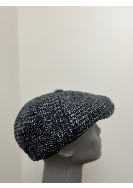 Erkek Kışlık Kaşe Kumaş Desenli Arkası Lastikli Standart Kasket Şapka (Newsboy Cap) fiyatları