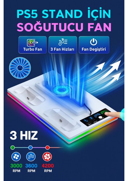 Ps5 Pro/slim/fat Playstation 5 Standart CD ve Dijital Sürüm Uyumlu Rgb Aydınlatmalı Sd-69 Cooling Soğutuculu Fanlı ,controller Şarjlı Stand fiyatları