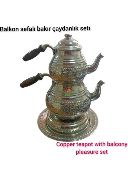 Balkon Için Şık Bakır Çaydanlık ve Demlik Seti, Kalaylı, Estetik ve Kullanışlı indirimleri