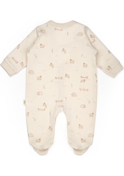 Unisex Çocuk Pamuklu Ekru Çift Fermuarlı Hayvancık Desenli Uyku Tulum indirimleri