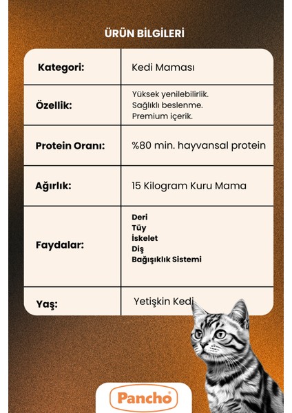 Pancho Renkli Yetişkin Kedi Maması 15KG fiyatları