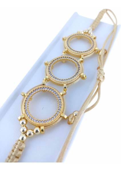 Üçlü Bileklik Çeyrek Altın Takmakiçin Bileklik Folş Ip modelleri