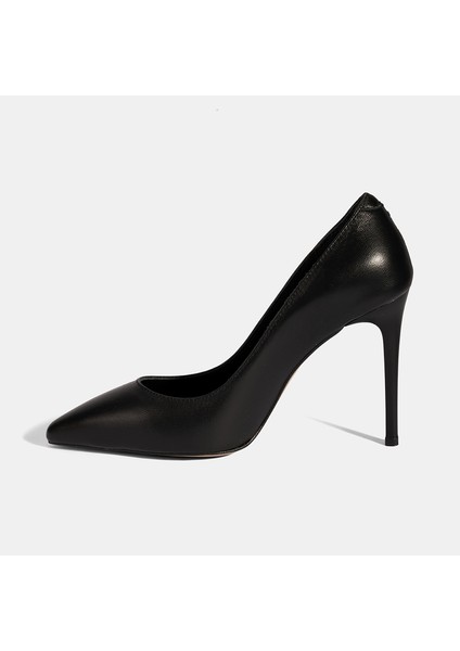 Kadın Siyah Deri Stiletto modelleri
