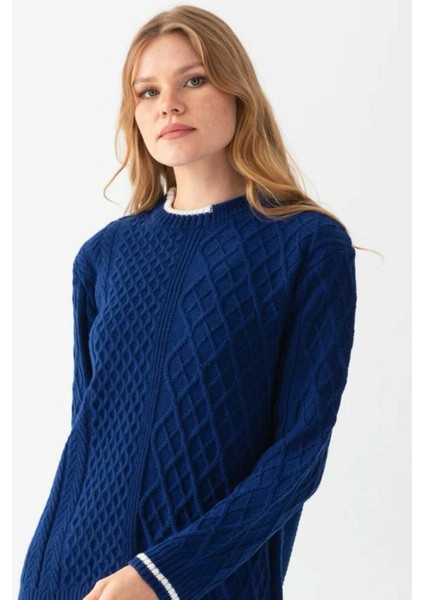 Bisiklet Yaka Örgü Detaylı Triko Kazak AW25KZ0041