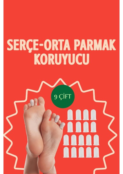 9 Çift Silikon Parmak Koruyucu – Serçe ve Orta Parmak Uyumlu | Yumuşak, Esnek, Ayakkabı Sürtünmesine Karşı 722172