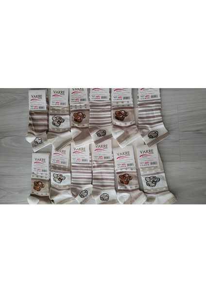 Kadın Günlük Desenli Çorap 12'li