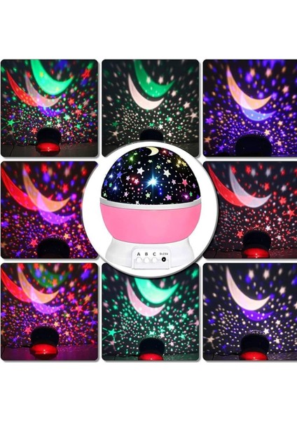 Allzey Yıldız Görünümlü Gece Lambası Renkli Masa Lambası Gökyüzü Projeksiyon fırsatları