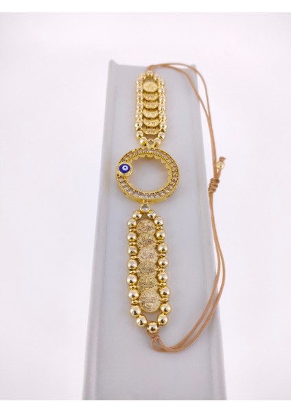 Çeyrek Altıntakmak Için Bileklik Nazarlıklı Altın Kaplama Çerçeveli Liralı fiyatları