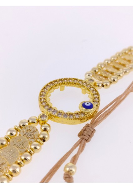 Çeyrek Altıntakmak Için Bileklik Nazarlıklı Altın Kaplama Çerçeveli Liralı fırsatları